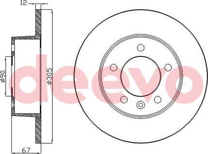 DEEVO BD14140 - Brake Disc autospares.lv