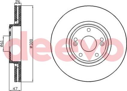 DEEVO BD14180 - Brake Disc autospares.lv