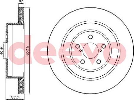 DEEVO BD14860 - Brake Disc autospares.lv