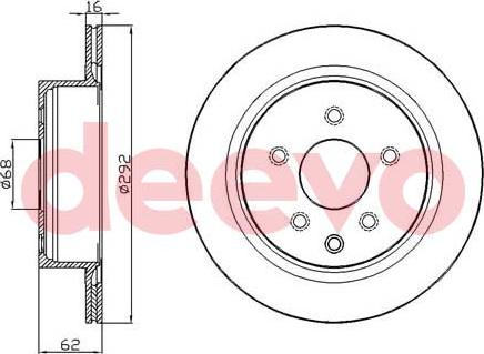 DEEVO BD14800 - Brake Disc autospares.lv