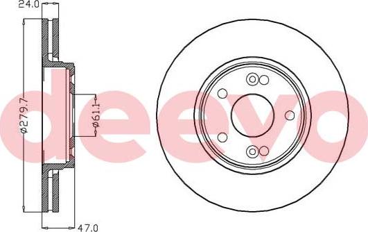 DEEVO BD14360 - Brake Disc autospares.lv