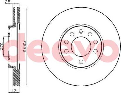 DEEVO BD14200 - Brake Disc autospares.lv