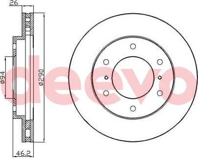 DEEVO BD14720 - Brake Disc autospares.lv