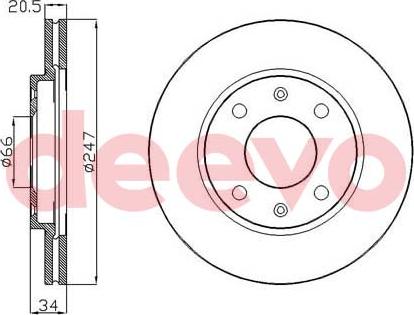 DEEVO BD15960 - Brake Disc autospares.lv