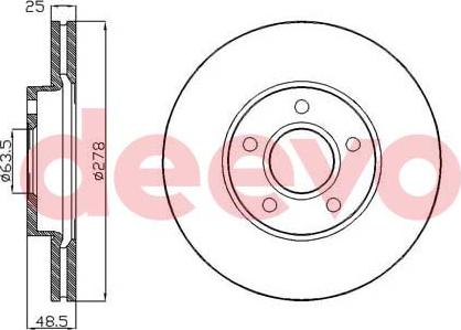 DEEVO BD15920 - Brake Disc autospares.lv