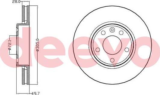 DEEVO BD15400 - Brake Disc autospares.lv