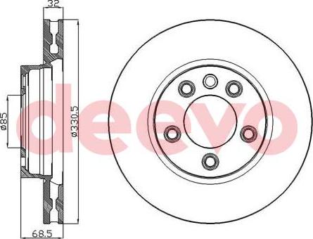 DEEVO BD15420 - Brake Disc autospares.lv