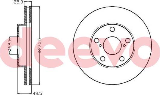 DEEVO BD15040 - Brake Disc autospares.lv