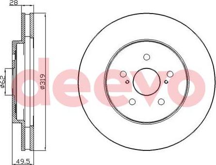 DEEVO BD15840 - Brake Disc autospares.lv