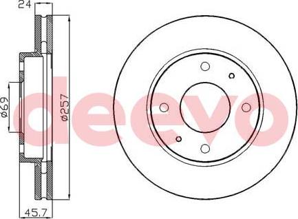 DEEVO BD15800 - Brake Disc autospares.lv