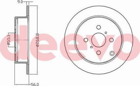 DEEVO BD15880 - Brake Disc autospares.lv