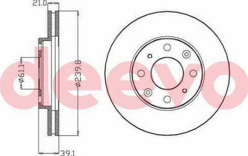 DEEVO BD15300 - Brake Disc autospares.lv