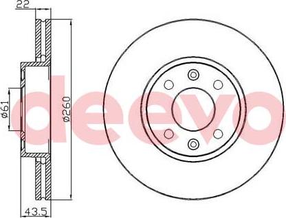 DEEVO BD15380 - Brake Disc autospares.lv