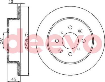 DEEVO BD15280 - Brake Disc autospares.lv