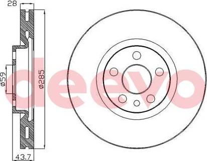 DEEVO BD15220 - Brake Disc autospares.lv