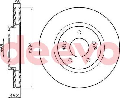 DEEVO BD15740 - Brake Disc autospares.lv