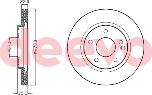 DEEVO BD15720 - Brake Disc autospares.lv