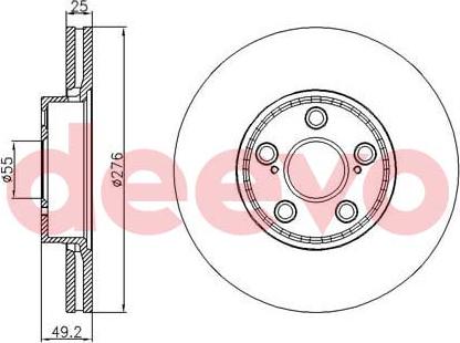 DEEVO BD16940 - Brake Disc autospares.lv