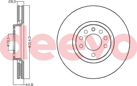 DEEVO BD16420 - Brake Disc autospares.lv