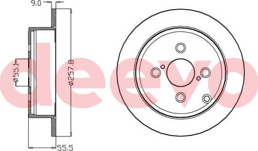 DEEVO BD16500 - Brake Disc autospares.lv