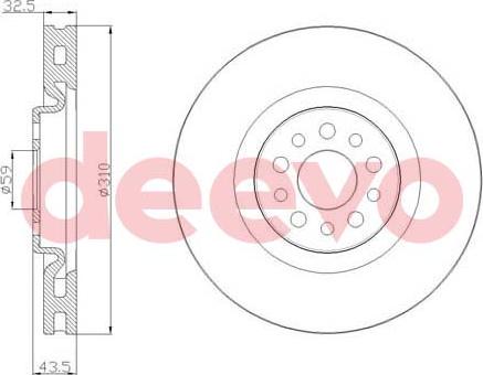 DEEVO BD16800 - Brake Disc autospares.lv