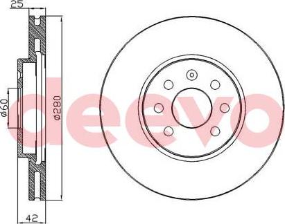 DEEVO BD16380 - Brake Disc autospares.lv