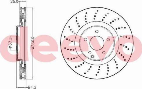 DEEVO BD16220 - Brake Disc autospares.lv