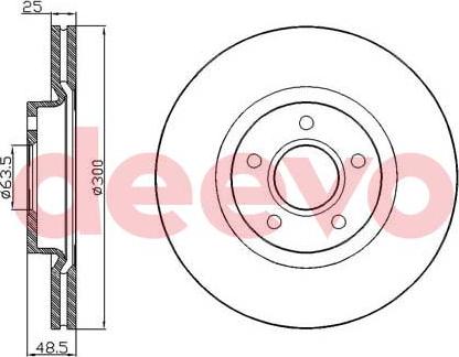 DEEVO BD16700 - Brake Disc autospares.lv