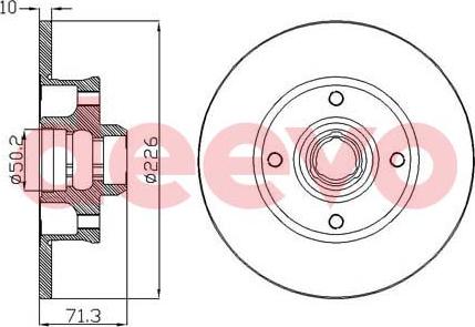 DEEVO BD10980 - Brake Disc autospares.lv