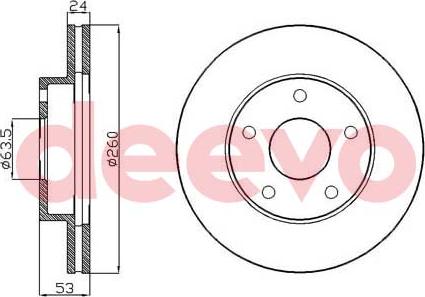 DEEVO BD10520 - Brake Disc autospares.lv