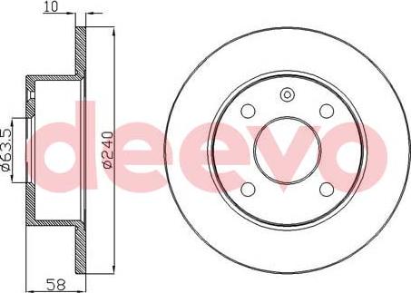 DEEVO BD10140 - Brake Disc autospares.lv