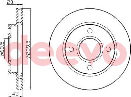 DEEVO BD10300 - Brake Disc autospares.lv