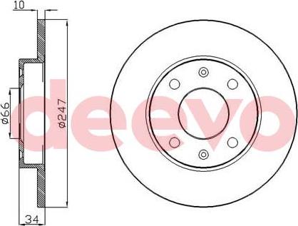 DEEVO BD10260 - Brake Disc autospares.lv