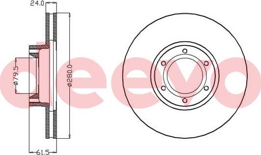 DEEVO BD11500 - Brake Disc autospares.lv