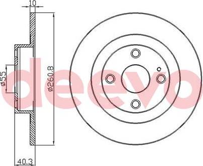 DEEVO BD11600 - Brake Disc autospares.lv