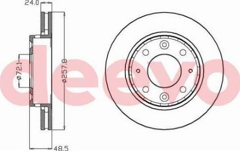 DEEVO BD11800 - Brake Disc autospares.lv