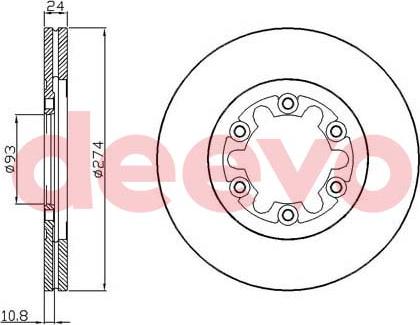 DEEVO BD11880 - Brake Disc autospares.lv