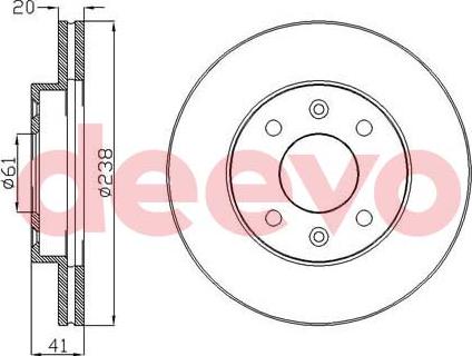 DEEVO BD11260 - Brake Disc autospares.lv