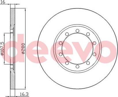 DEEVO BD18960 - Brake Disc autospares.lv