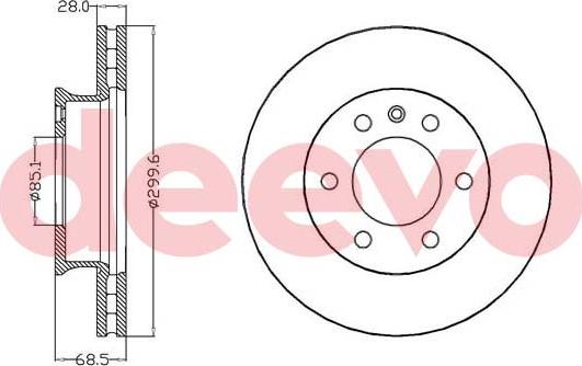 DEEVO BD18980 - Brake Disc autospares.lv