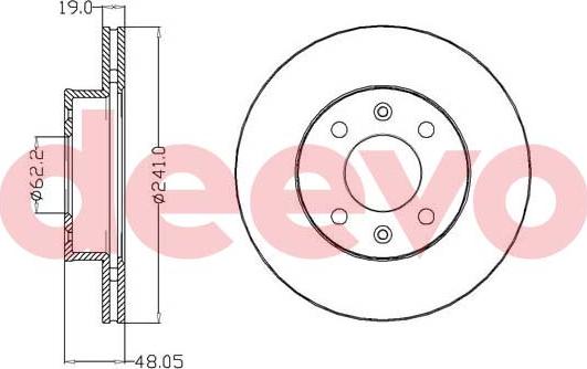 DEEVO BD18440 - Brake Disc autospares.lv