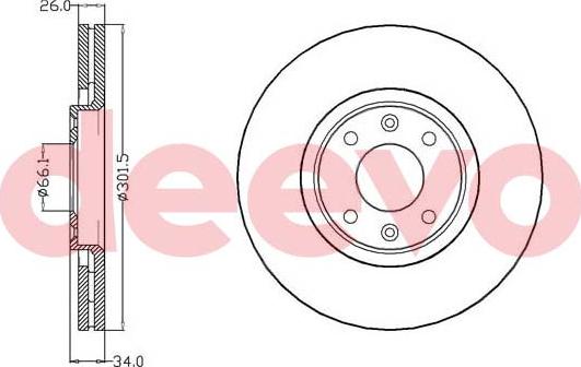 DEEVO BD18640 - Brake Disc autospares.lv