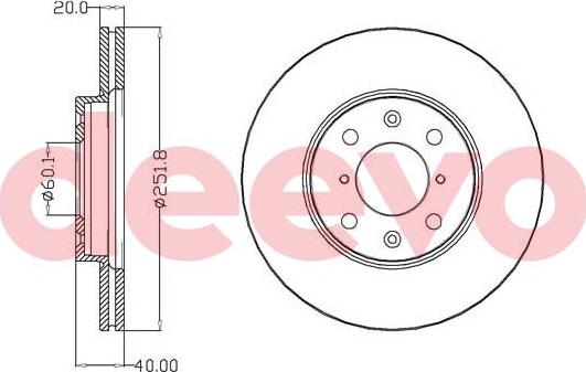 DEEVO BD18680 - Brake Disc autospares.lv