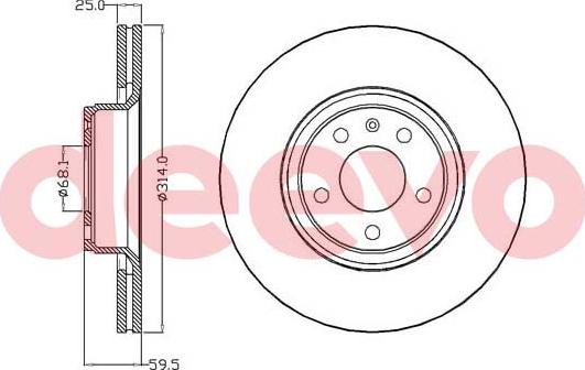 DEEVO BD18140 - Brake Disc autospares.lv