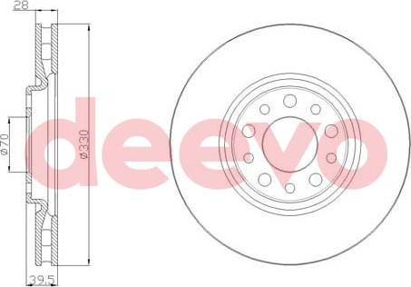 DEEVO BD18100 - Brake Disc autospares.lv