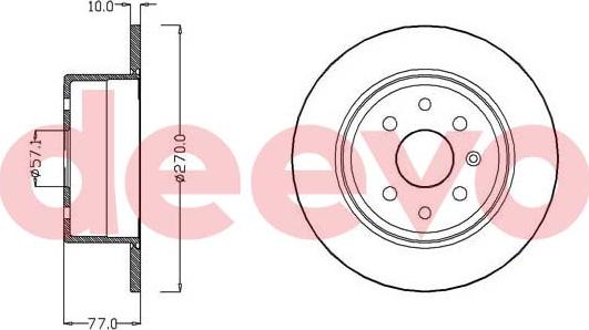 DEEVO BD18380 - Brake Disc autospares.lv