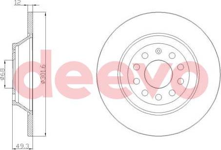 DEEVO BD18200 - Brake Disc autospares.lv