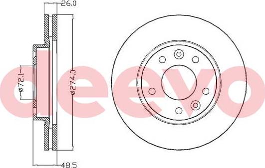 DEEVO BD18740 - Brake Disc autospares.lv