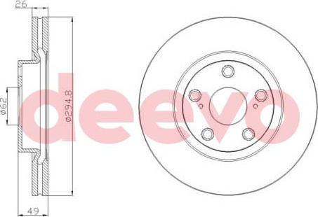 DEEVO BD18700 - Brake Disc autospares.lv