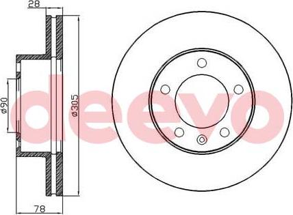 DEEVO BD13480 - Brake Disc autospares.lv